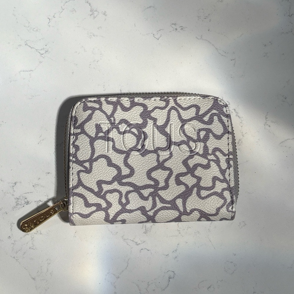 Tous White and Gray Patterned Key & Card Holder